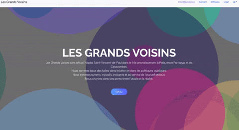 Page d’acceuil lesgrandsvoisins.com publiée